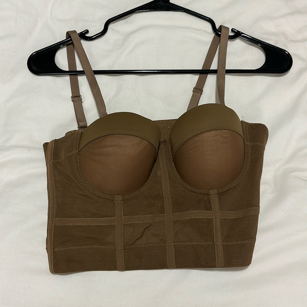 Corset top medium brown
